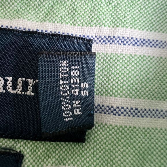 Ralph Lauren Mens Green Striped Custom Fit Long Sleeve Button Down Shirt Neck 17 - Picture 5 of 5